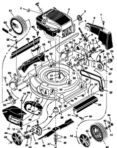 Mower Assembly Diagram and Parts List for 20605X8B 1997 Briggs and Stratton Lawn Mower